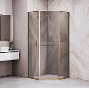 RGW Душевой уголок 100х100х200h см, Easy Clean, стекло тонированное 8 мм, цвет: золото брашированное 33328200-36R