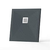 RGW Stone Tray Поддон для душа из композита, 80х80х2,5h см, цвет: графит матовый 14152088-02-11