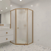 RGW Hotel Душевой уголок 100х100х195h см, Easy Clean, стекло матовое 8 мм, цвет: золото браширован. 350608800-26
