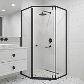 RGW Hotel Душевой уголок 100х100х195h см, Easy Clean, стекло прозрачное 8 мм, цвет: черный матовый 350608800-14