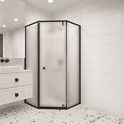 RGW Hotel Душевой уголок 100х100х195h см, универ., Easy Clean, стекло матовое 8 мм, цвет: черный мат 350608800-24