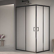 RGW Passage Душевой уголок 90х120х195h см, Easy Clean, стекло матовое 6 мм, цвет: черный матовый 3508104092-24