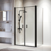 RGW Passage Душевой уголок 90х70х195h см, Easy Clean, стекло прозрачное 6 мм, цвет: черный матовый 060814497-014