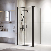 RGW Passage Душевой уголок 90х90х195h см, Easy Clean, стекло прозрачное 6 мм, цвет: черный матовый 060813499-014