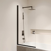 RGW Screens Шторка на ванну, Easy Clean, 70х140h см, стекло прозрачное 6 мм, цвет: черный матовый 4111109107-14