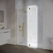 RGW Боковая стенка, Easy Clean, 30х195h см, стекло прозрачное 6 мм, цвет: золото брашированное 352207003-16