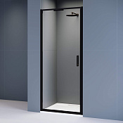 RGW Stilvoll Душевая дверь в нишу, Easy Clean, 80х195h см, стекло прозрачное 8 мм, цвет: черный мат. 70320508-14