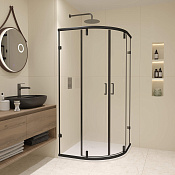 RGW Classic Душевой уголок 90х90х185h см, Easy Clean, стекло прозрачное 6 мм, цвет: черный матовый 72095599-14