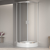 RGW Passage Душевой уголок 80х80х195h см, Easy Clean, стекло прозрачное 6 мм, цвет: хром глянцевый 06085588-11