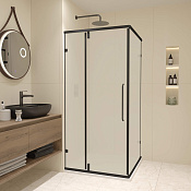 RGW Classic Душевой уголок 80х80х185h см, универ., Easy Clean, стекло матовое 6 мм, цвет: черный мат 350903588-24