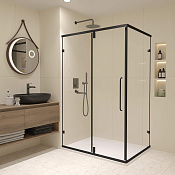 RGW Classic Душевой уголок 120х80х185h см, Easy Clean, стекло прозрачное 6 мм, цвет: черный матовый 72094628-14