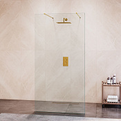 RGW Душевое ограждение walk-in, Easy Clean, 140х195h см, стекло прозрачное 8 мм, цвет: золото браш. 35101614-16