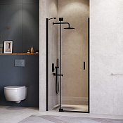 RGW Hotel Душевая дверь в нишу, Easy Clean, 90х200h см, стекло прозрачное 8 мм, цвет: черный матовый 350601409-14