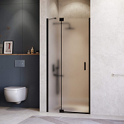 RGW Hotel Душевая дверь в нишу, Easy Clean 110х200h см, стекло матовое 8 мм, цвет: черный матовый 350601411-24