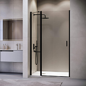 RGW Leipzig Душевая дверь в нишу, Easy Clean, 100х195h см, стекло прозрачное 6 мм, цвет: черный мат. 351200410-14