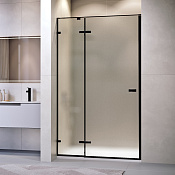 RGW Stilvoll Душевая дверь в нишу, 110х200h см, стекло матовое 8 мм, цвет: черный матовый 353200411-24