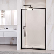 RGW Passage Душевая дверь в нишу, Easy Clean, 110х195h см, стекло прозрачное 6 мм, цвет: черный мат. 350800812-14