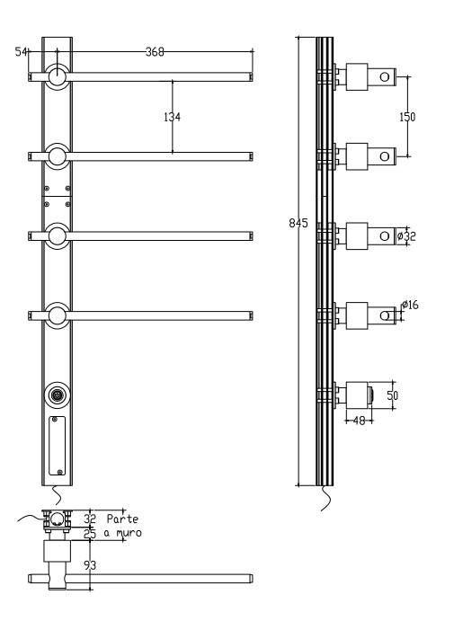 Margaroli Sole 622 Полотенцесушитель электрический 54х84,5h, цвет: chrome 622CR