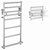 Margaroli Sereno 583/8 Полотенцесушитель электрический с полкой 57х106h с (47,5), цвет: chrome 5834708CRPB