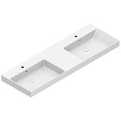 Catalano Zero Раковина двойная 150х50 см, 2 отверстия под смеситель, перелив, цвет: белый глянцевый 0121522001