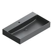 Catalano Premium Раковина подвесная 80х47 см, 1 отверстие под смеситель, перелив, цвет: черный мат. 0220801022