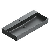 Catalano Premium Раковина подвесная 100х47 см, 1 отверстие под смеситель, перелив, цвет: черный мат. 0221001022