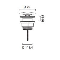 Catalano Донный клапан универсальный с керамической крышкой, цвет: черный матовый 9050600022