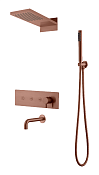 Boheme Fusion Душевой комплект встраиваемый - смеситель, изл., верх. и руч. душ, цвет:brushed bronze 130-2-BRB