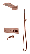Boheme Fusion Душевой комплект встр.- термостат. смес., излив, верх. и руч. душ, цвет:copper brushed 131-2-CB