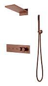Boheme Fusion Душевой комплект встр.- термостат. смеситель, верхний и руч. душ, цвет: brushed bronze 131-BRB