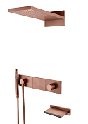Boheme Zodiac Душевой комплект встраиваемый - смеситель, изл., верх. и руч. душ, цвет:brushed bronze 132-2-BRB