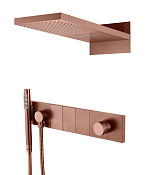 Boheme Zodiac Душевой комплект встр.- смеситель, без излива, верх. и руч. душ, цвет: brushed bronze 132-BRB