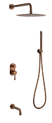 Boheme Uno Душевой комплект встраиваемый - смеситель, изл., верхний и руч. душ, цвет: brushed bronze 464-2-BRB