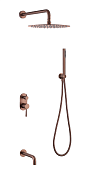 Boheme Uno Душевой комплект встраиваемый - смеситель, изл., верхний и руч. душ, цвет: copper brushed 464-2-CB