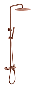 Boheme Uno Душевая стойка: смеситель, руч. душ 1 вид струи, верхний душ 29,5см, цвет: brushed bronze 468-BRB