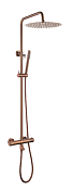 Boheme Uno Душевая стойка: термостат. смес., руч. душ 1 вид струи, верх. душ, цвет: copper brushed 468-T-CB