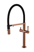 Boheme Uno Смеситель для кухни с гибким изливом с возм. подключения фильтра, цвет: copper brushed 115-CB