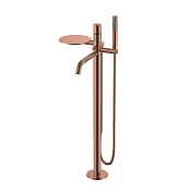 Boheme Stick Diamond Смеситель для ванны напол., полка и руч. душ, изл. 71см, цвет:copper brushed 129-CB