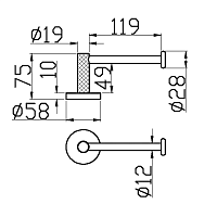 Boheme Uno Держатель туалетной бумаги открытый, подвесной, цвет: black 10985-B