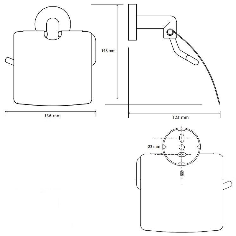 Bemeta Obla Держатель туалетной бумаги с крышкой, подвесной, цвет: хром 165212012