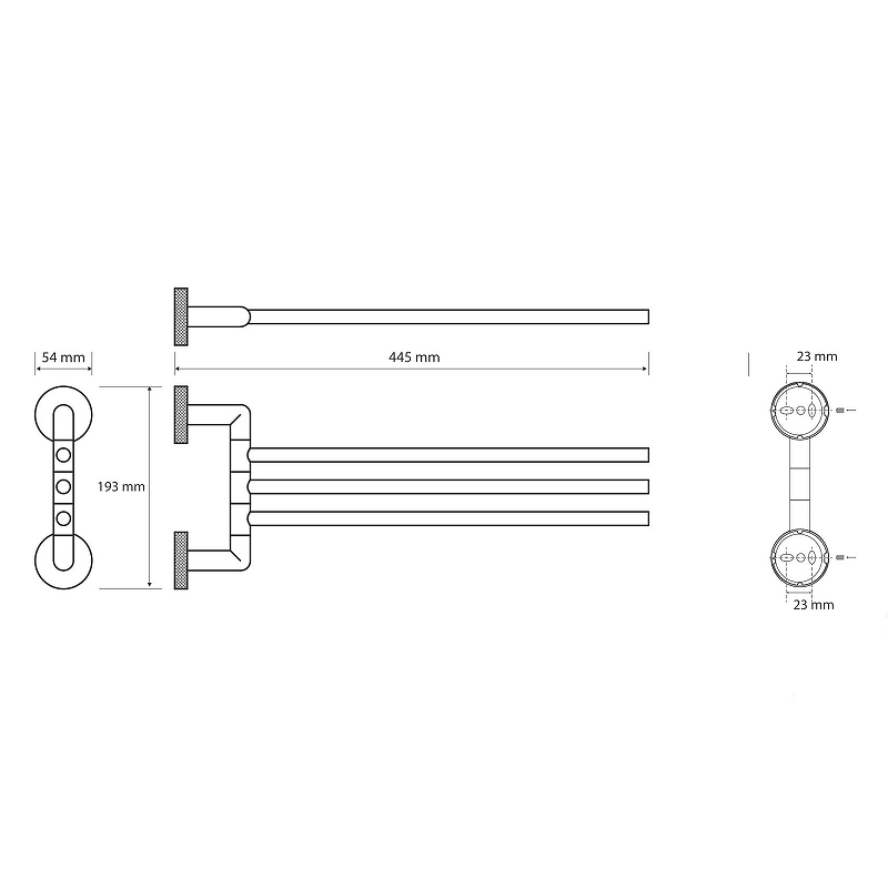 Bemeta Stella Полотенцедержатель тройной 44,5 см, подвесной, цвет: хром 166204112