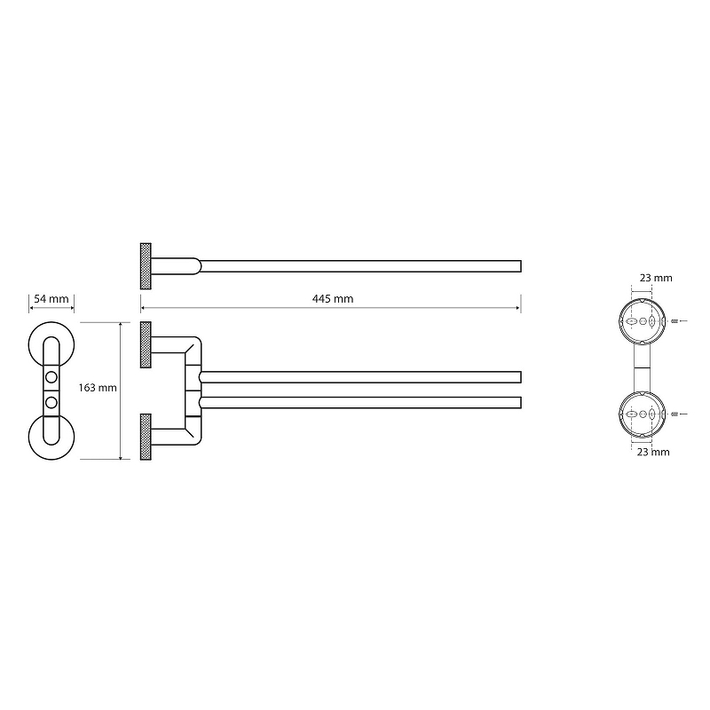 Bemeta Stella Полотенцедержатель двойной 44,5 см, подвесной, цвет: хром 166204102