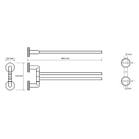 Bemeta Stella Полотенцедержатель двойной 44,5 см, подвесной, цвет: хром 166204102