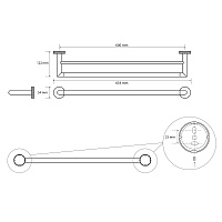 Bemeta Stella Полотенцедержатель двойной 65,4 см, подвесной, цвет: хром 166204052