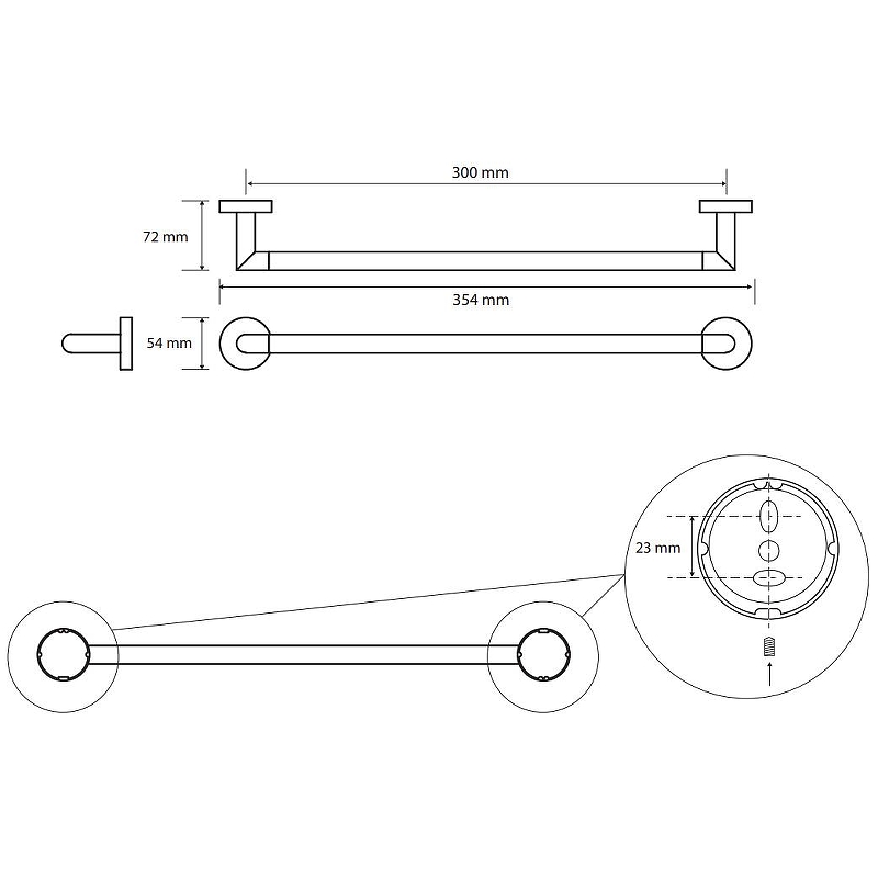 Bemeta Obla Полотенцедержатель 35,4 см, подвесной, цвет: хром 165204012