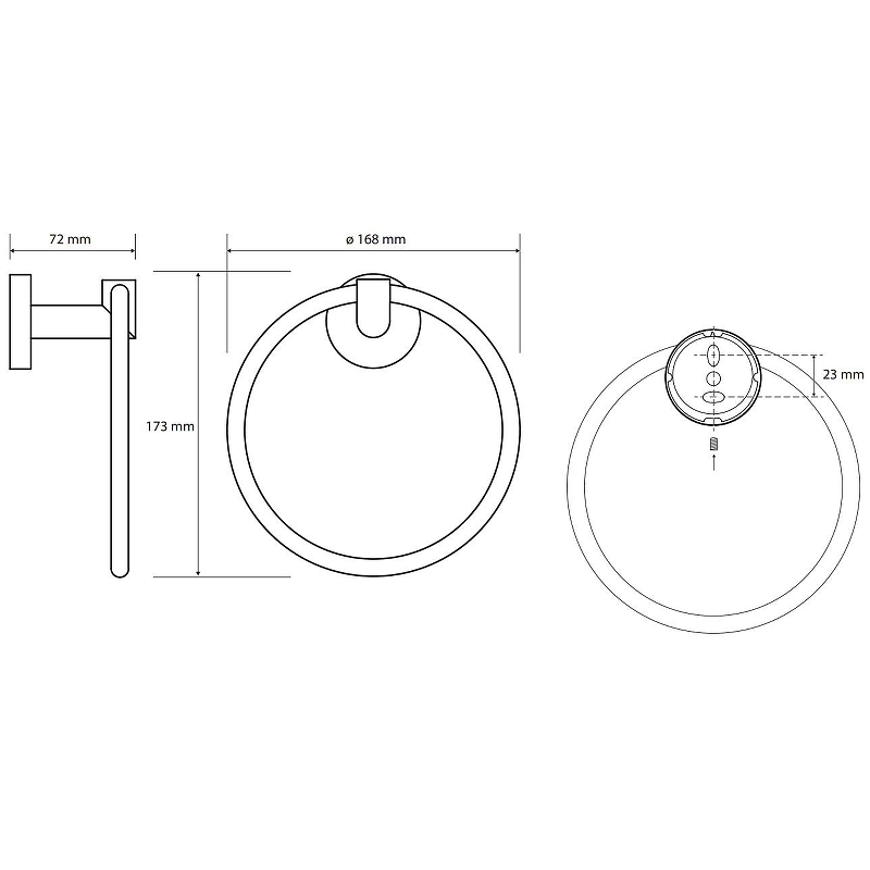 Bemeta Obla Полотенцедержатель-кольцо 16,8 см, подвесной, цвет: хром 165204062