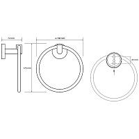 Bemeta Obla Полотенцедержатель-кольцо 16,8 см, подвесной, цвет: хром 165204062