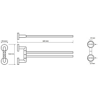 Bemeta Obla Полотенцедержатель двойной 45,5 см, подвесной, цвет: хром 165204102