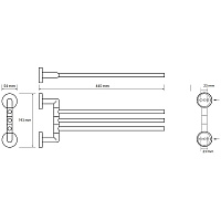 Bemeta Obla Полотенцедержатель тройной 44,5 см, подвесной, цвет: хром 165204112