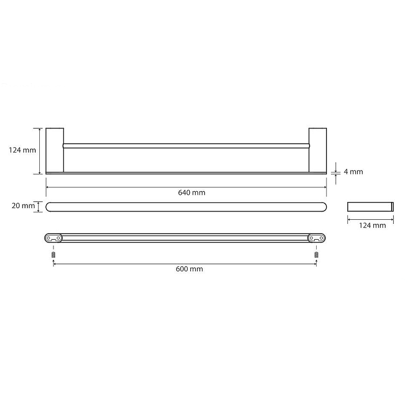 Bemeta Organic Black Полотенцедержатель 64 см, подвесной, цвет: черный матовый 167104050
